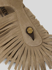Birkenstock By Etro Suede Gizeh Sandals With Fringes
