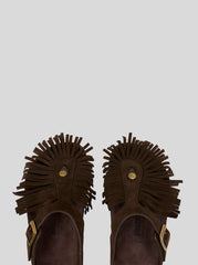 Birkenstock By Etro Suede Gizeh Sandals With Fringes