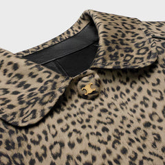 Laminated Coat In Leopard Cotton
