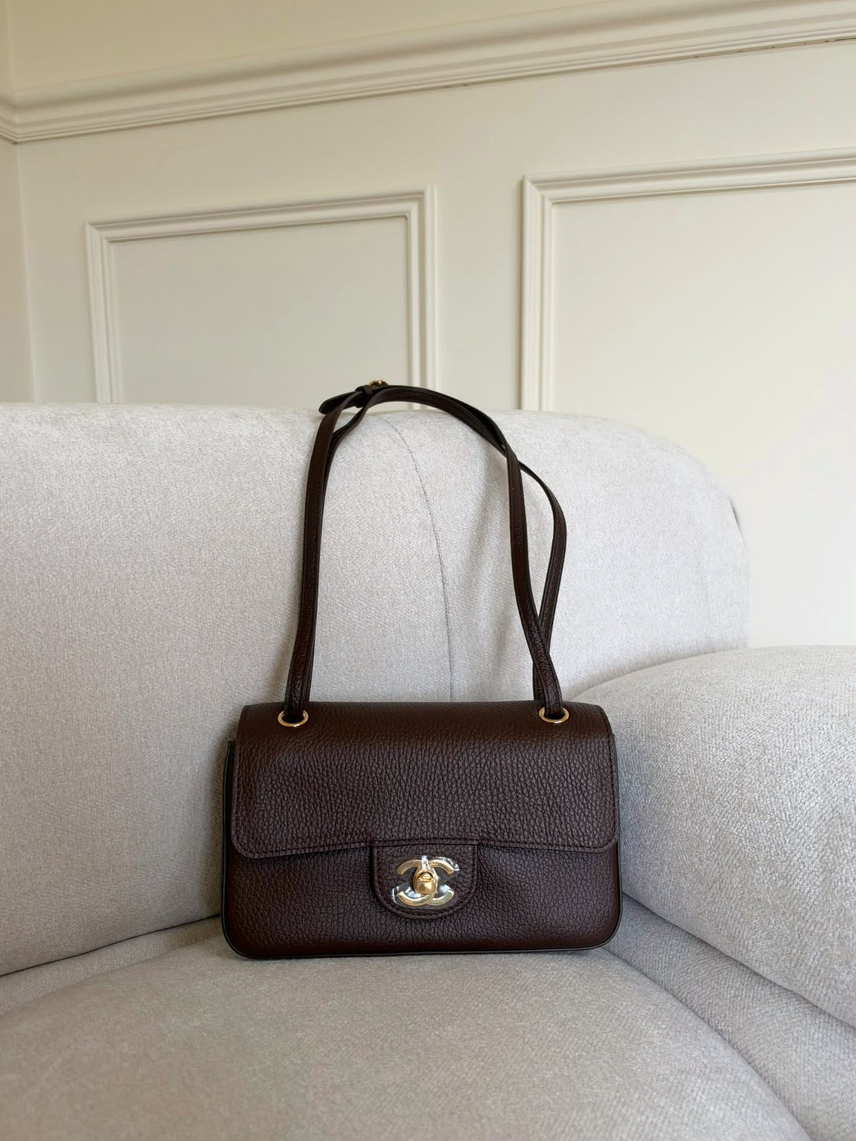 Chanel Mini Flap Bag Brown GHW 20cm