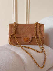 Chanel FW Mini Flap Bag Beige Suede GHW 20cm