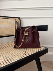 Chanel 25 Small Perforated Burgundy GHW
