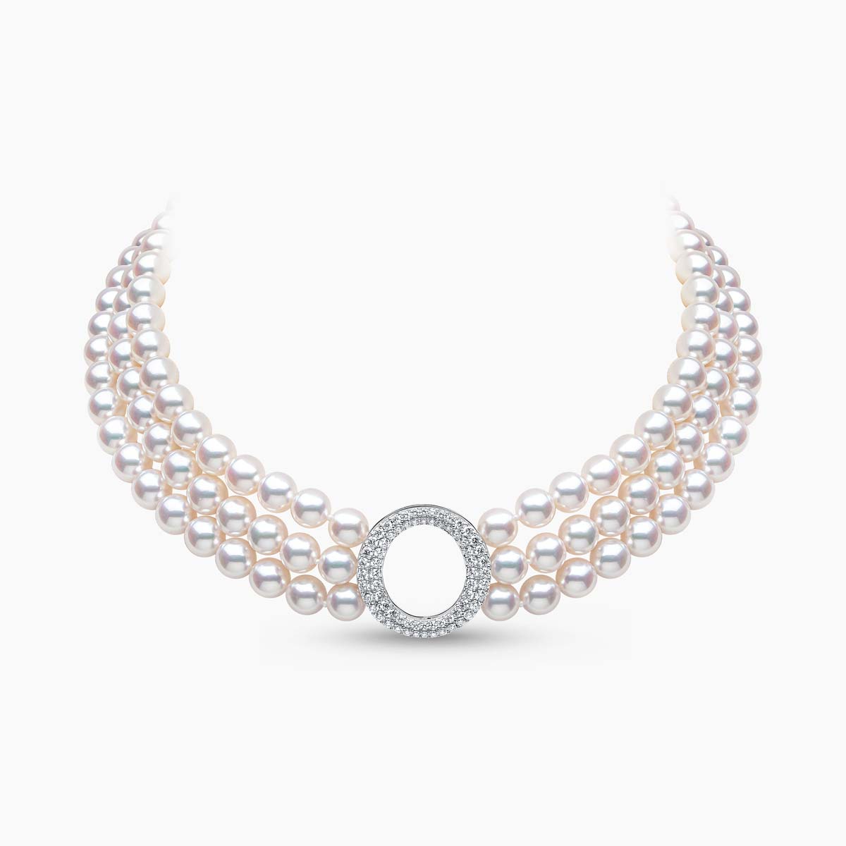 O By Yoko 18K White Gold Akoya Pearl And Diamond Choker