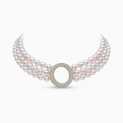 O By Yoko 18K Yellow Gold Akoya Pearl And Diamond Choker