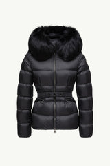Boed Hooded Shearling-Trimmed Short Down Jacket