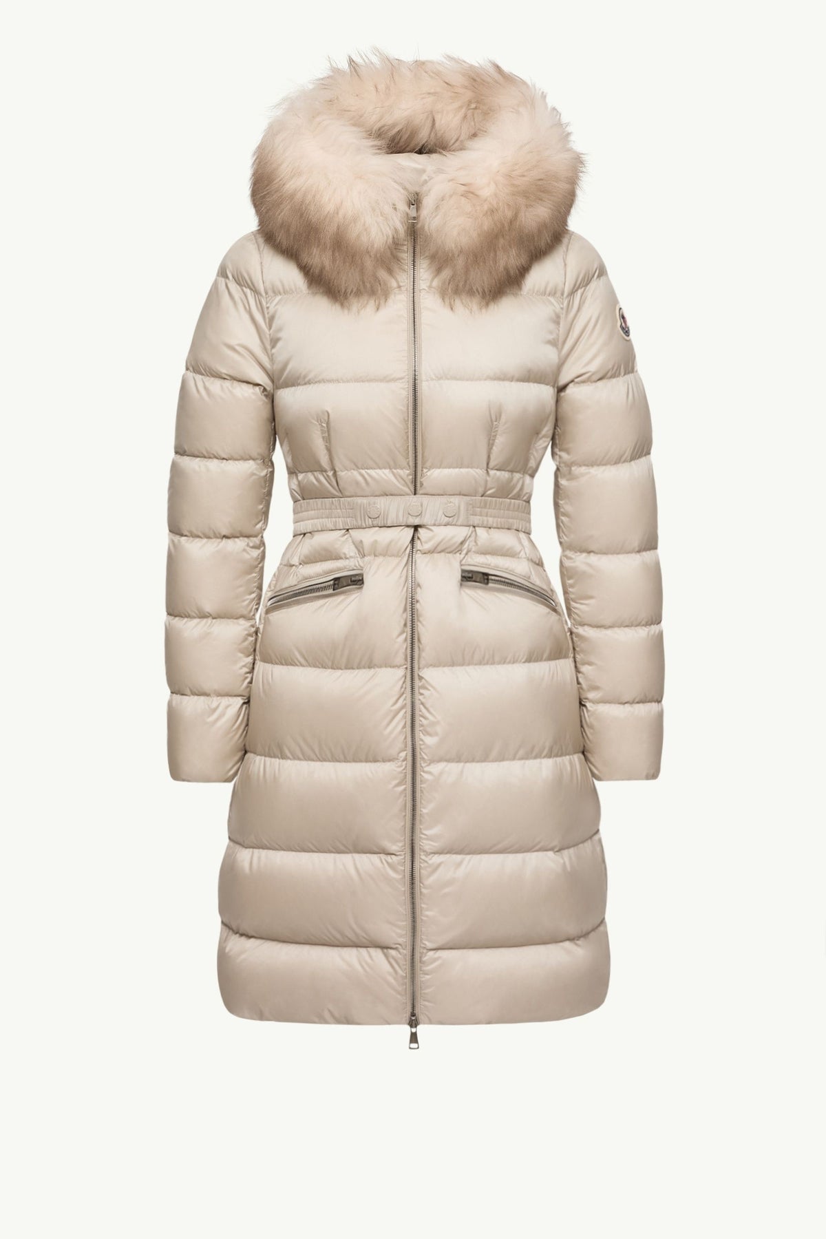 Boedic Hooded Shearling-Trimmed Long Down Jacket