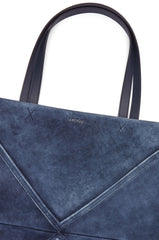 Large Puzzle Fold Tote in suede calfskin