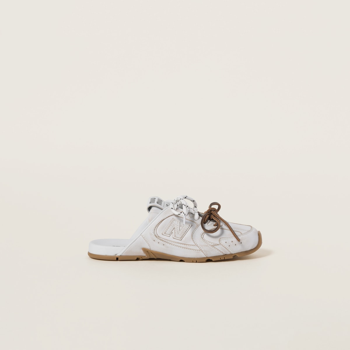 New Balance X Miu Miu 530 Sl Deco Calf Leather Mules