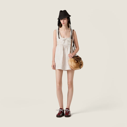 Bubble Embroidered Technical Fabric And Suede Sneakers