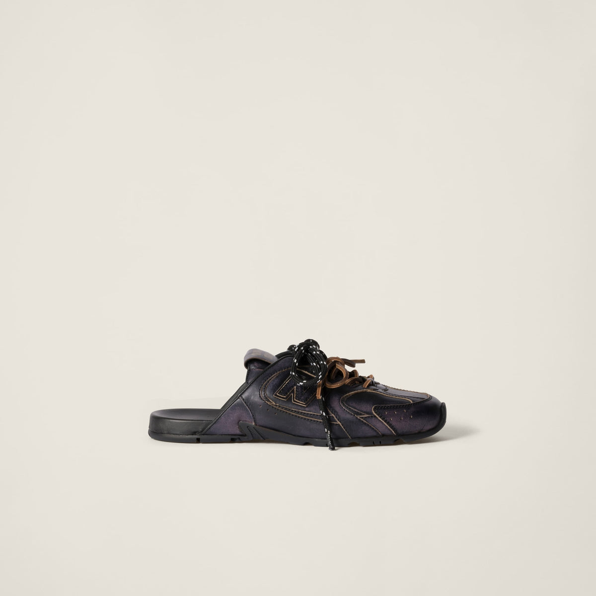 New Balance X Miu Miu 530 Sl Deco Calf Leather Mules