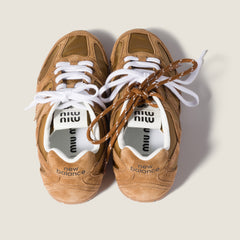 New Balance X Miu Miu 530 Sl Technical Fabric And Suede Sneakers