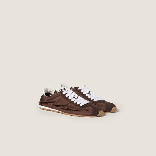 Plume Technical Fabric And Suede Sneakers