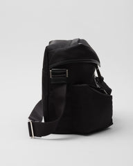 Re-Nylon and leather shoulder bag