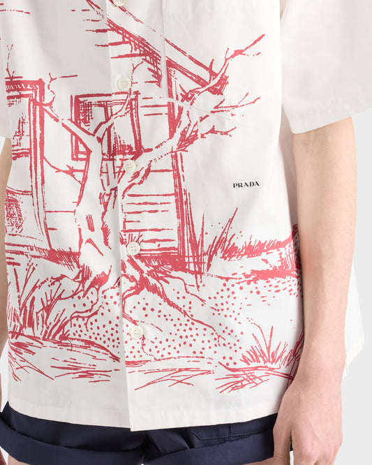 Printed Cotton Bowling Shirt