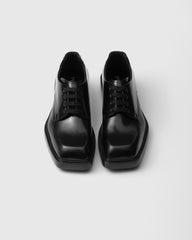 Brushed leather derby shoes