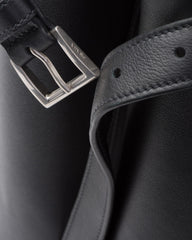 Prada Buckle leather handbag with double belt