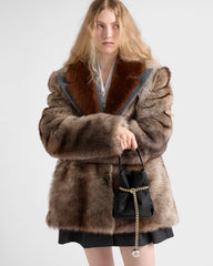 Prada Petit Sac Noir Mini Re-nylon And Nappa Leather Bucket Bag