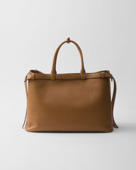 Prada Buckle leather handbag with double belt
