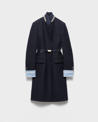 Single-breasted Embroidered Double Wool Coat