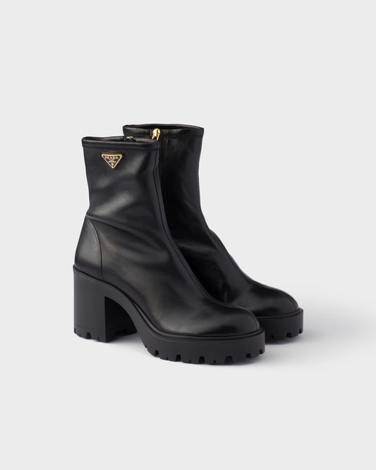 Stretch Nappa Leather Booties