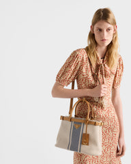 Prada Buckle Small Canvas And Leather Bag