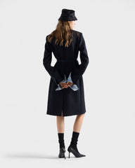 Single-breasted Embroidered Double Wool Coat