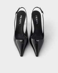 Brushed Leather Slingback Pumps