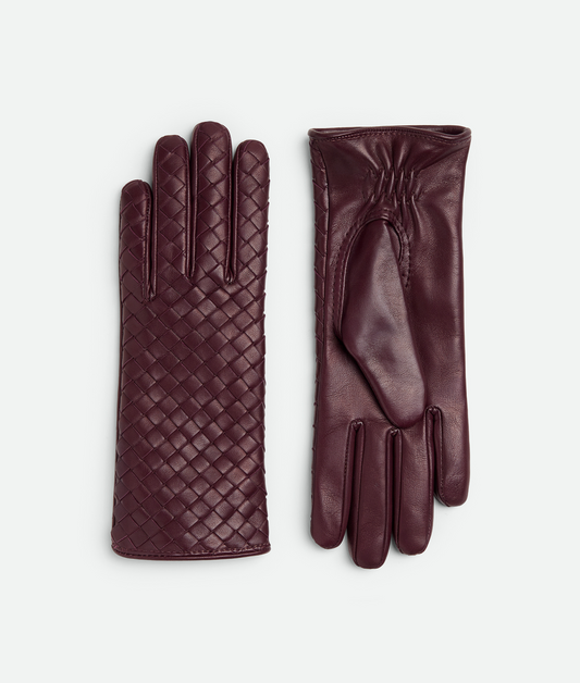 Intrecciato Leather Gloves