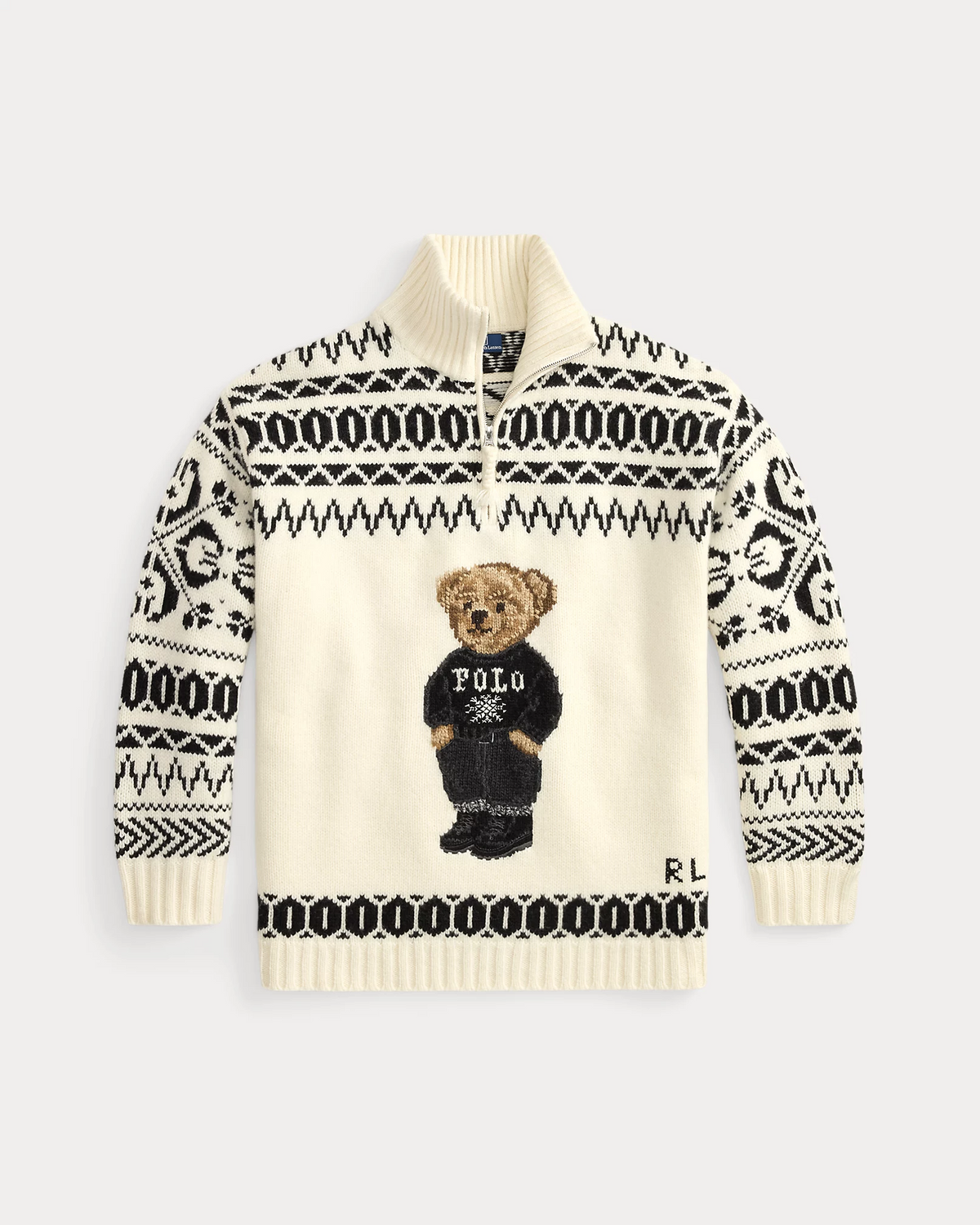 Ski Polo Bear Wool-Cashmere Quarter-Zip