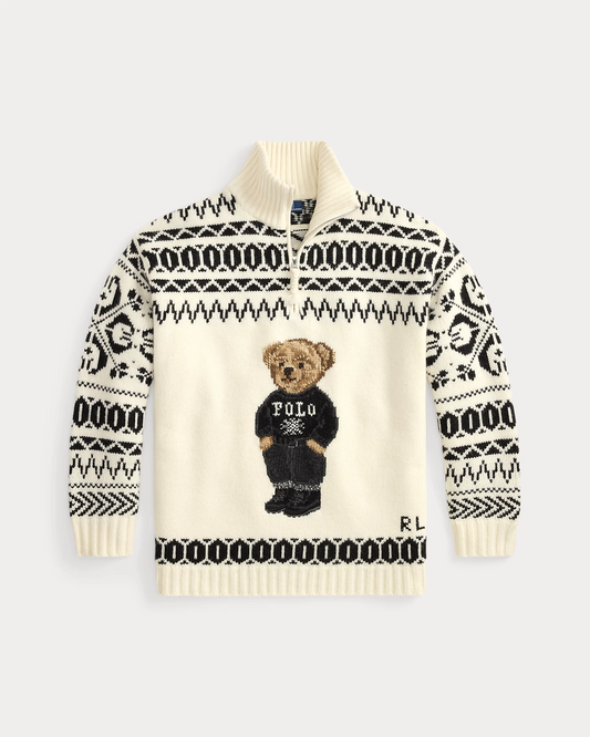 Ski Polo Bear Wool-Cashmere Quarter-Zip