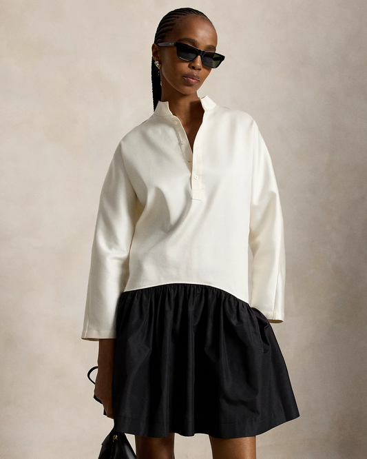 Cotton-Silk Taffeta Dress