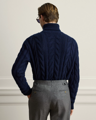 Cable-Knit Cashmere Roll Neck Jumper
