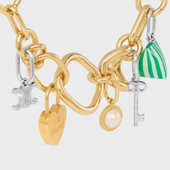 Celine Charms Berlingot In Resin And Brass With Rhodium Finish