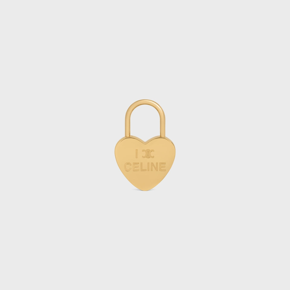 Celine Charms Heart Padlock In Brass With Gold Finish