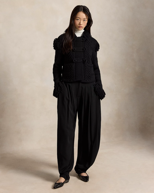 Pleated Crepe Jodhpur Trouser