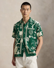 Wimbledon Linen-silk Camp Shirt