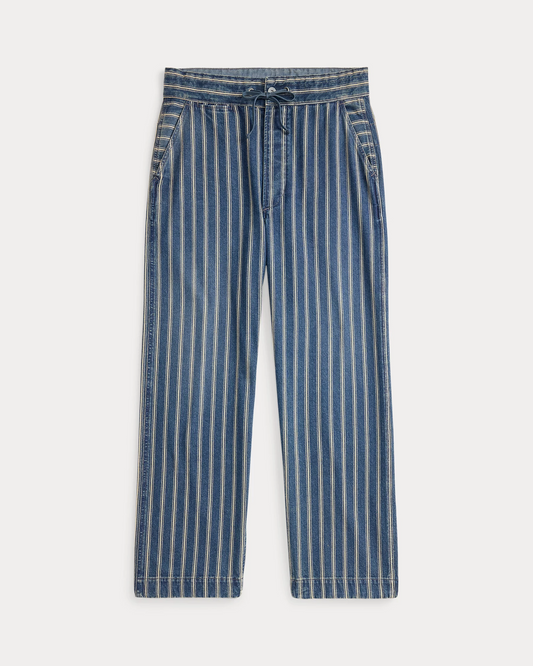 Indigo Striped Denim Trouser