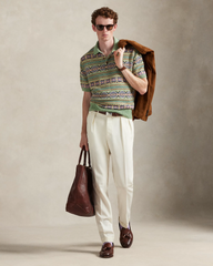 Linen-Cotton Polo-Collar Jumper