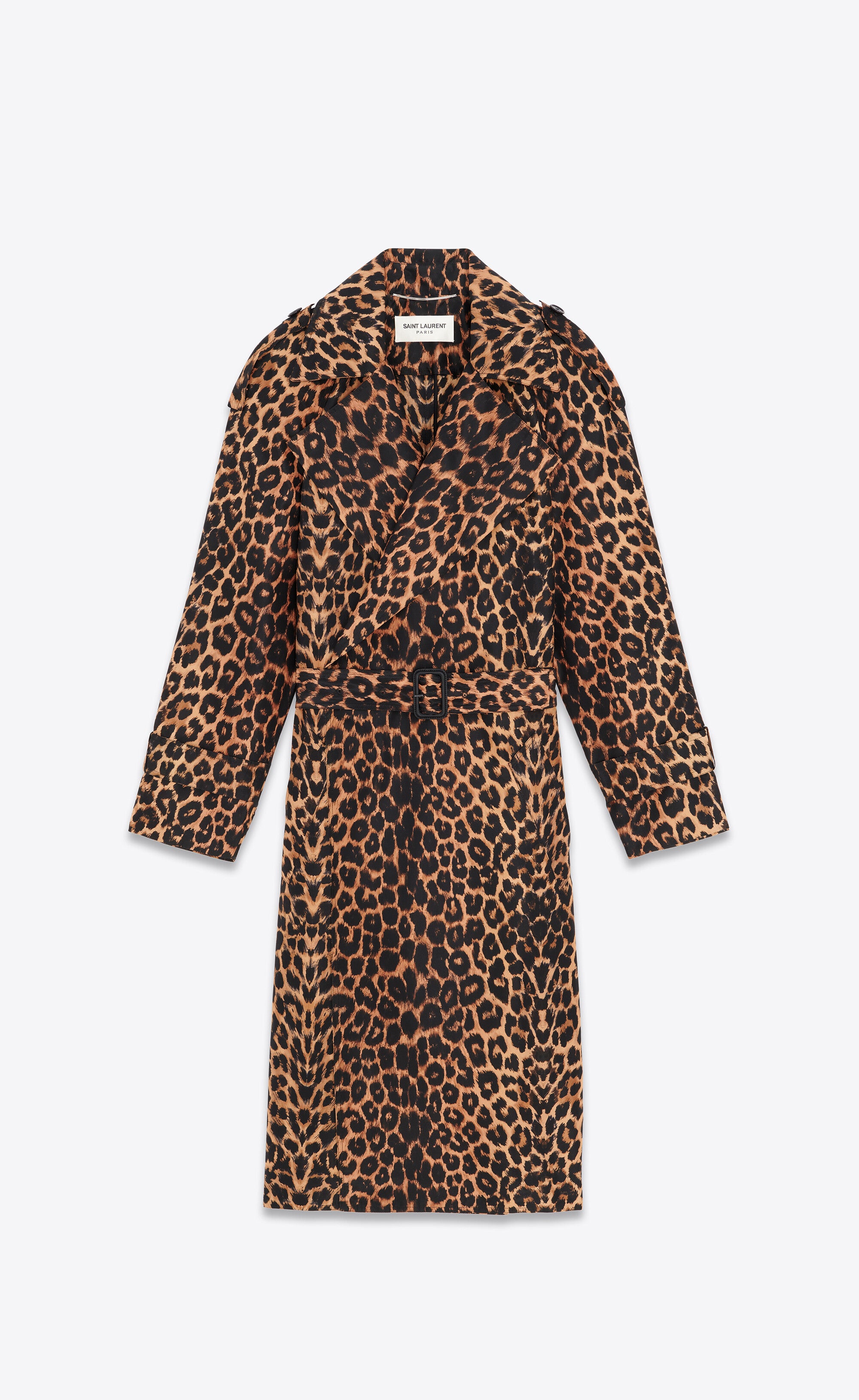 Trench Coat In Leopard Silk Taffeta
