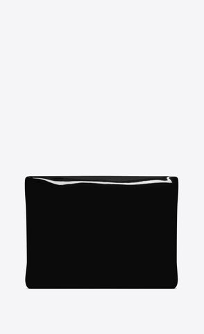 Saint Laurent Large Puffy Pouch In Patent Canvas