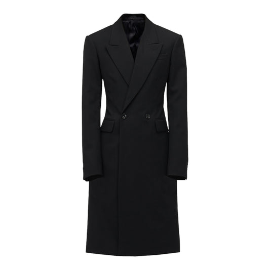 Men's Double-breasted Tailored Coat in Black