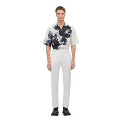 Men's Dutch Flower Hawaiian Shirt in Black/white