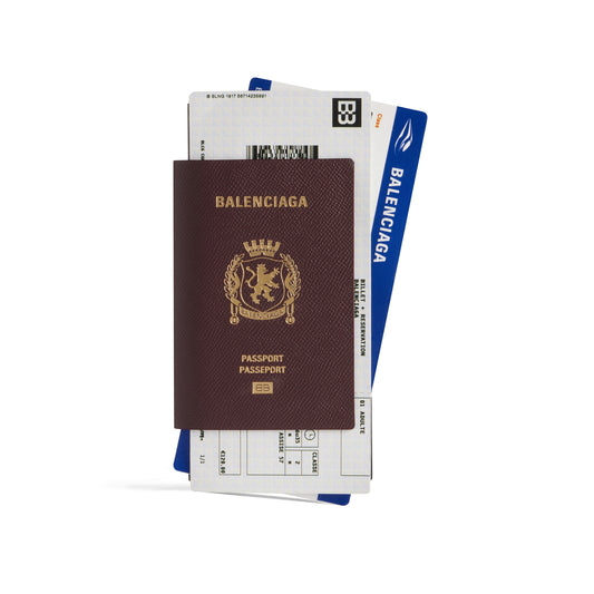 Men's Passport Long Wallet 2 Tickets In Dark Red