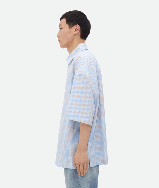 Cotton Linen Check Overshirt