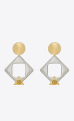 Geometric Earrings In Resin And Metal