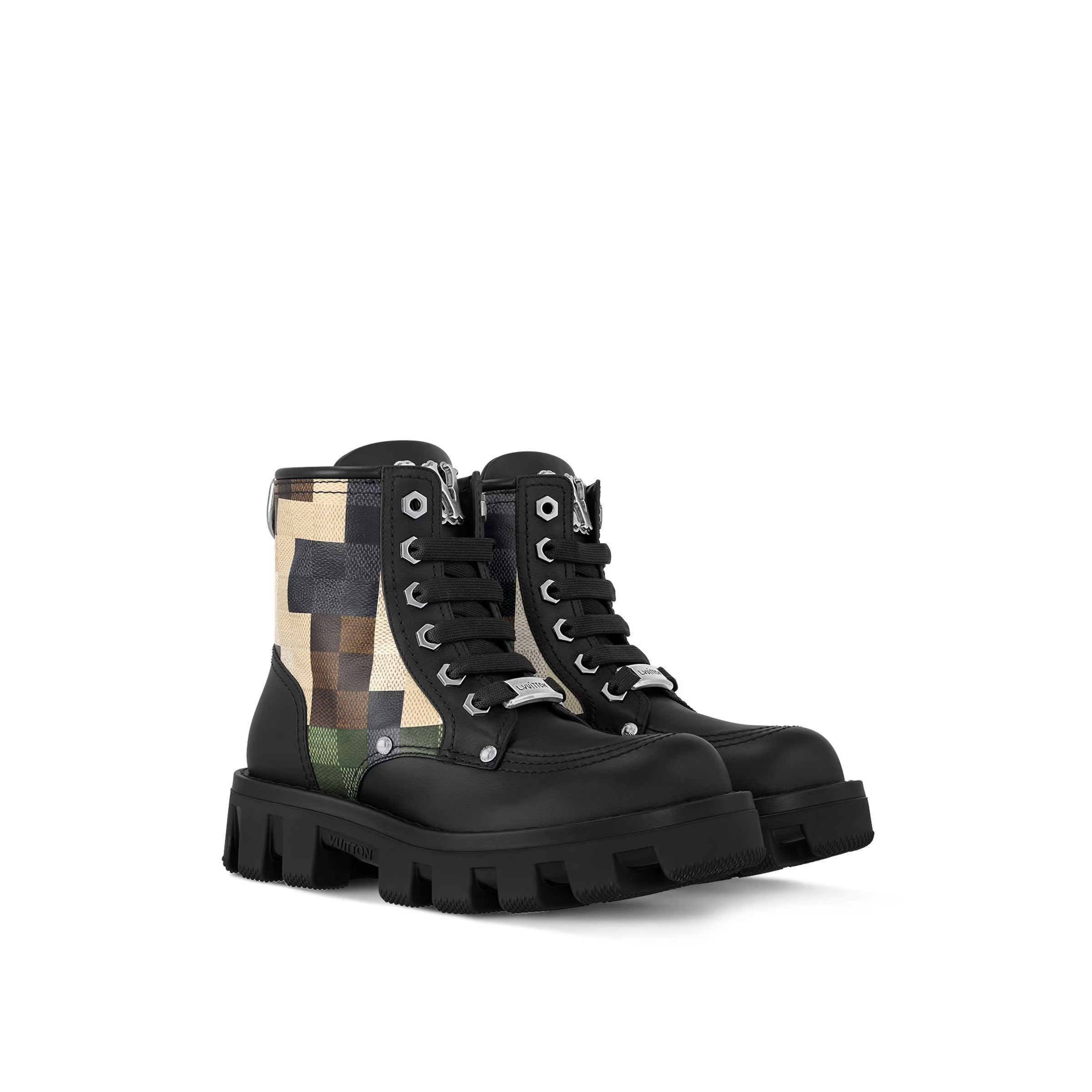 LV Checker Combat Boots