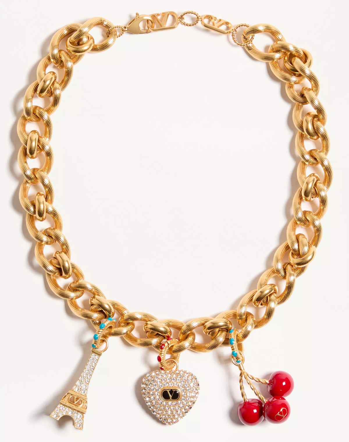 Chez Valentino Necklace In Metal, Enamel And Swarovski® Crystals