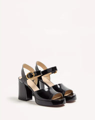 Fawcette Platform Sandal In Polished Calfskin 100Mm