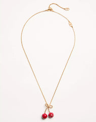 Cherryfic Metal And Enamel Necklace