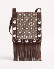 Valentino Garavani Nellcôte Embroidered Shoulder Bag With Fringes